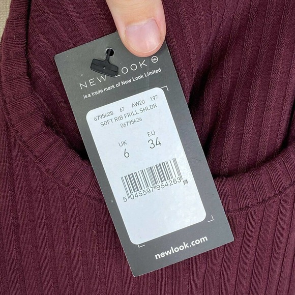 NWT New Look Frill Shoulder Top Size 2 - Picture 5 of 5